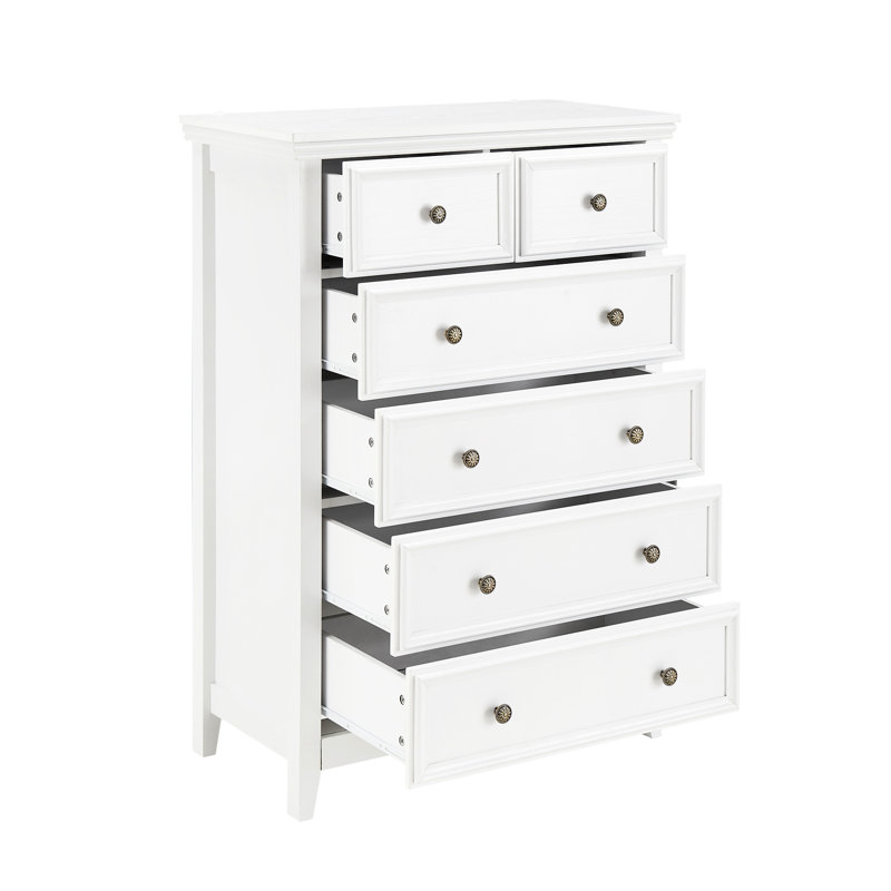 Armoire 6 tiroirs pour le salon - blanc, rangement spacieux et design élégant 6 commodes blanches