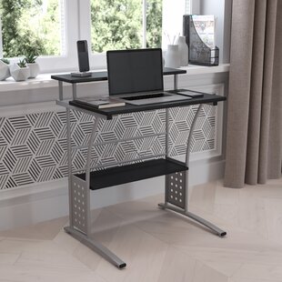 Topfurny Computer Desk with Shelves, 47 inch Modern Writing Study Desk with  Storage Shelf, Study Table Work Desk for Small Space Desk with Shelf