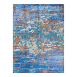 Overdyed One-of-a-Kind 9' 1" X 12' 3" Hand Knotted Area Rug