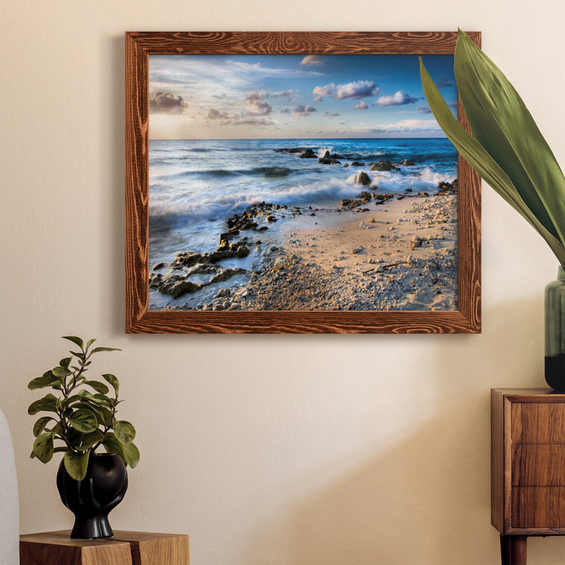 Island Waves - Photographie sur toile avec cadre photo, Érable, H 20 po x l 17 po x P 1,5 po