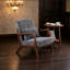 Chaise d'appoint Mid-Century moderne en bois d'hévéa avec coussin lombaire-1960672675-1960672673