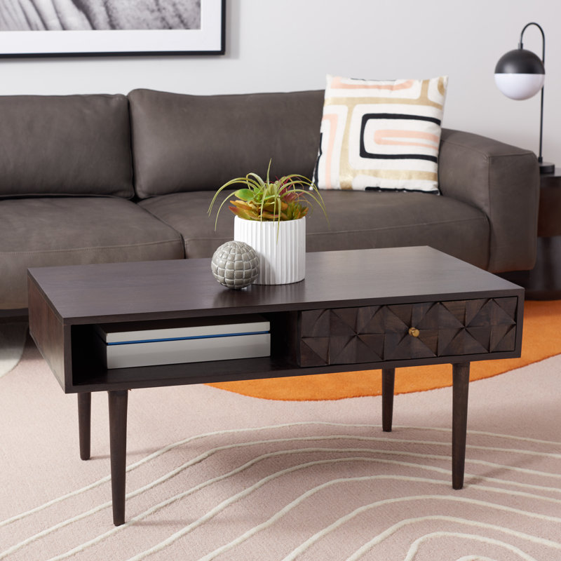 Lilyth Solid Wood Single Coffee Table, Walnut