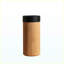 Meuble-lavabo de salle de bain cylindrique autoportant 16 po à grain de bois naturel, lavabo rond noir à surface solide (sans trou de robinet), sans robinet / ensemble de bonde inclus-131278933-131278932