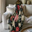 Floral Fence Fantasy - 1 jeté Sherpa Blan Premium-770182923