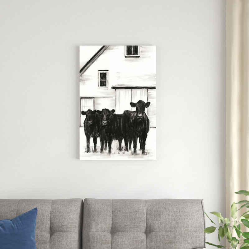 «Stand Around I» par Ethan Harper - peinture sur toile tendue, H 30 po x l 20 po, Cadre flottant noyer, Non