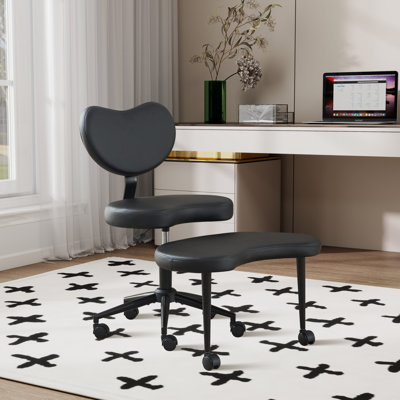 Ergonomic Cross-Legged Swivel Chair,Adhd Chair Adjustable Height Meditation Chair With Back Support,Office/Home Chair