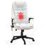 Chaise de bureau de massage à haut dossier avec 6 points de vibration et fauteuil chauffant inclinable en cuir PU avec accoudoirs et télécommande, blanc-344845039