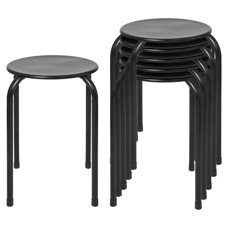 Metal Accent Stool, Black