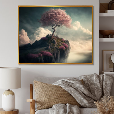 «Mountain Top Cherry Blossom II», art mural moderne sur toile