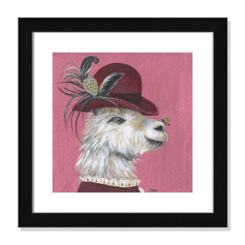 Art sur toile llama, H 18 po x l 18 po x P 0,625 po, Cadre noir