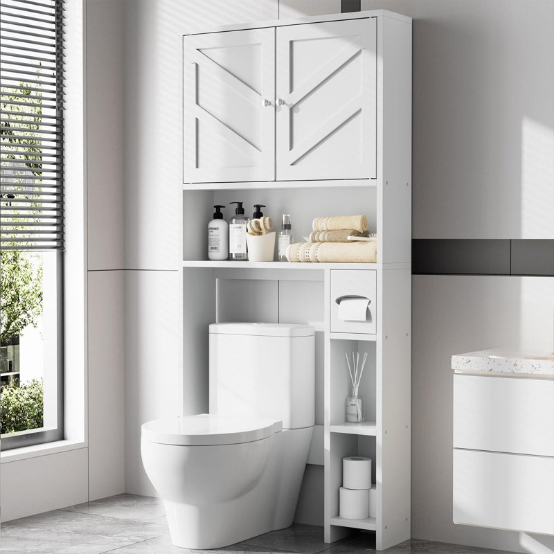 Dayanira Space-Saving Toilet Shelf Cabinet - Freestanding & Organized, White