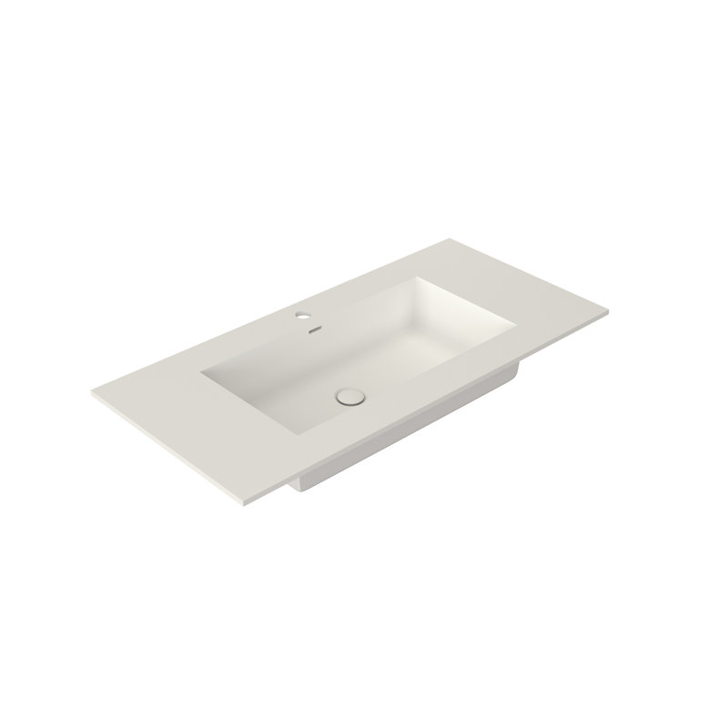 Lavabo de salle de bain à surface solide en pierre de pierre