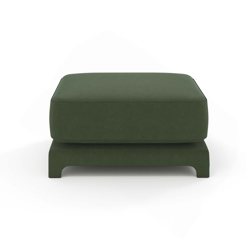 Repose-pieds rembourré en chenille Soft Elegent avec siège confortable et rangement polyvalent, Green