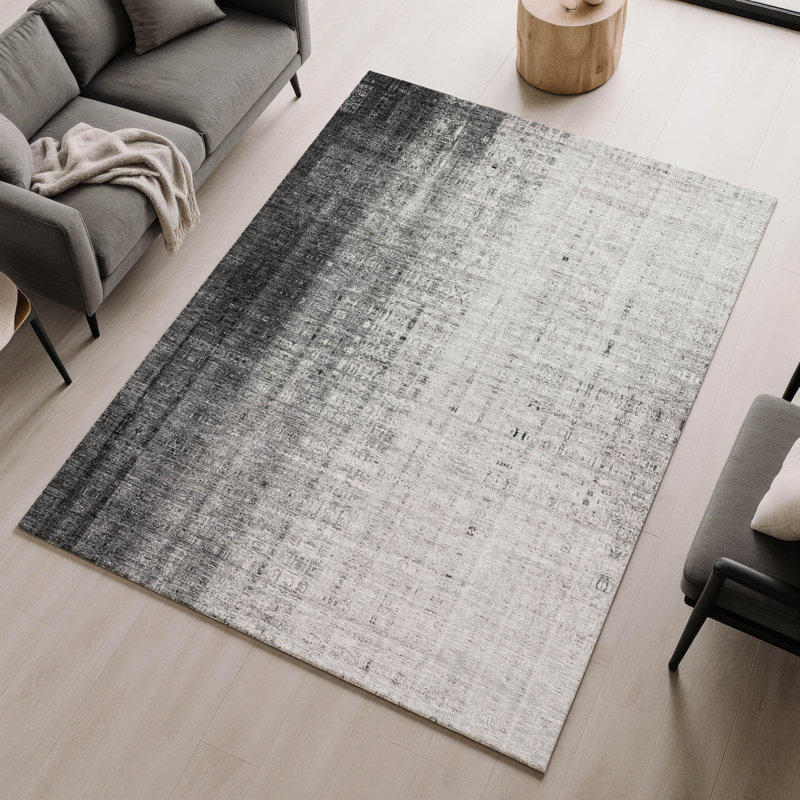 Premium Machine Washable Mayfield AMF2240 Striped Rug, Gray, 2'6" x 3'10"
