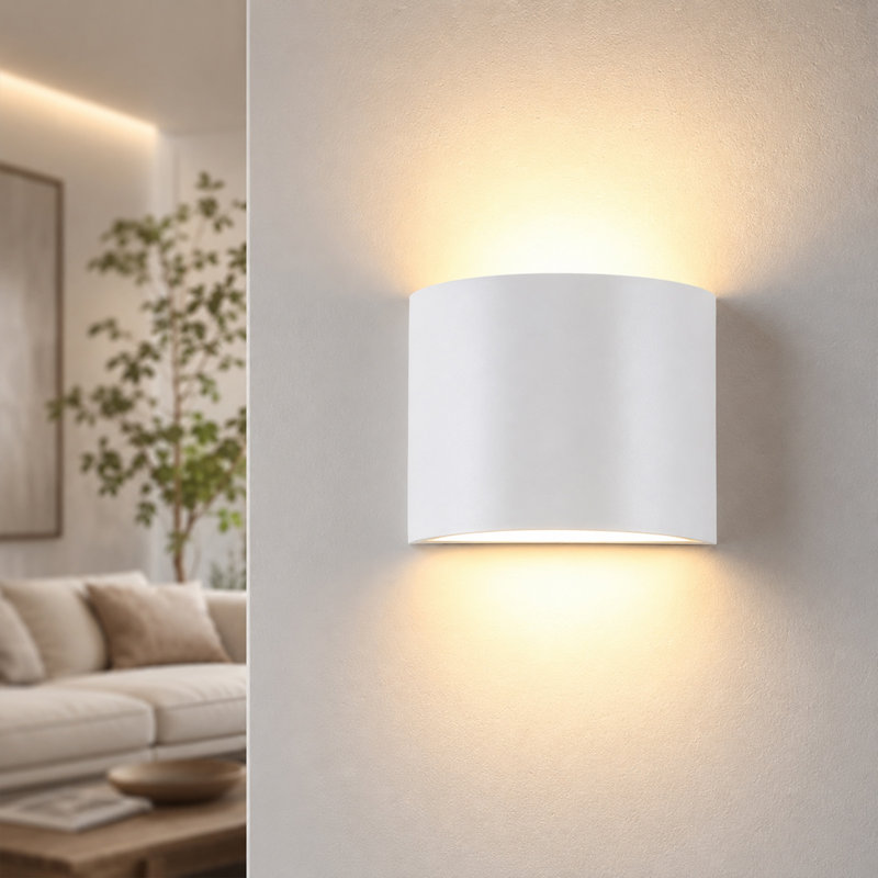 Applique murale à DEL en acier inoxydable 7 po, Frosted White