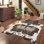 5 pi Tapis brun en cuir de vache X 7 X, fabriqué à la machine, convient aux escaliers très fréquentés, et aux animaux de compagnie et aux motifs irréguliers fabriqués à la machine