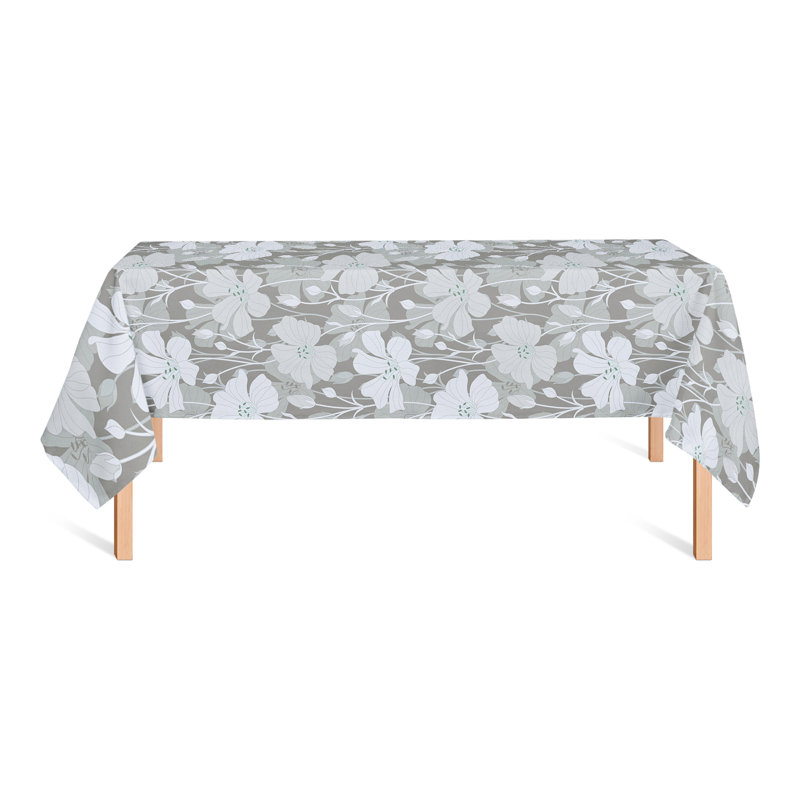 Floral Blooms Gray 3 Tablecloth, Gray