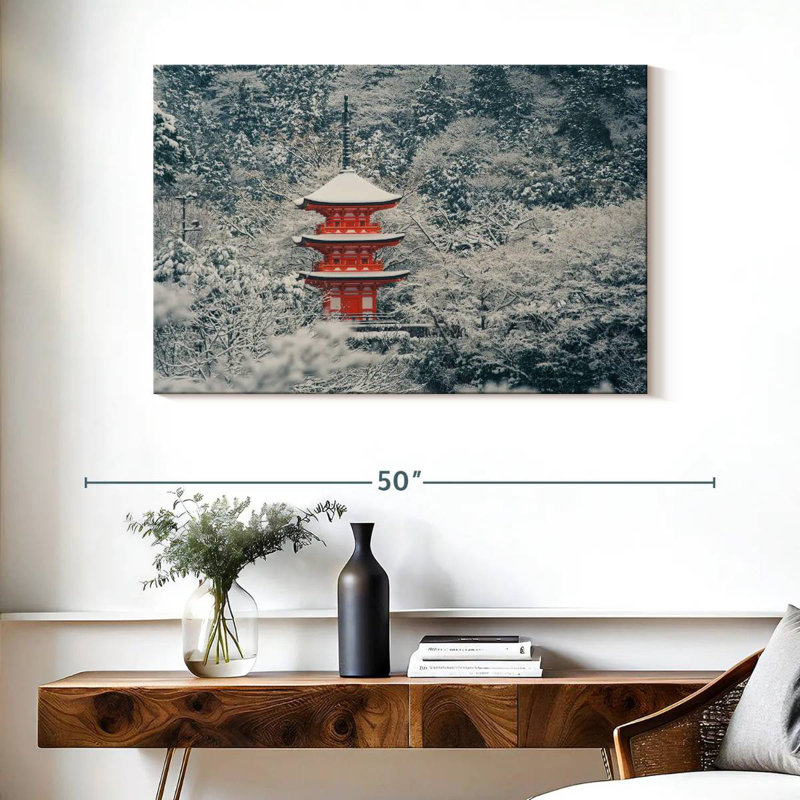 Adella Icy Japanese Temple, 26" H x 39" W