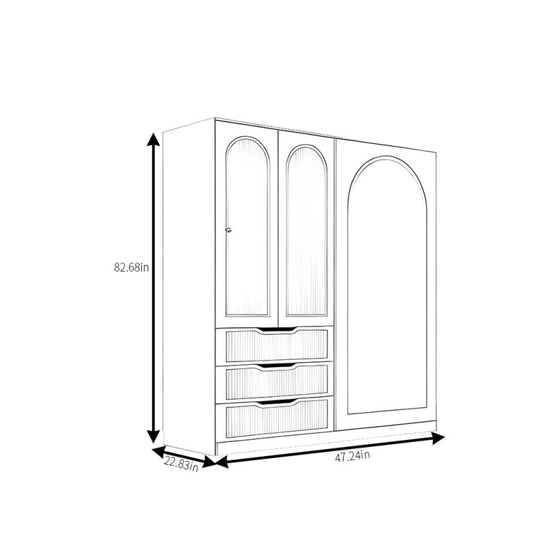 Armoire moderne, simple et luxueuse, H 82,68 po x l 47,24 po x P 22,83 po