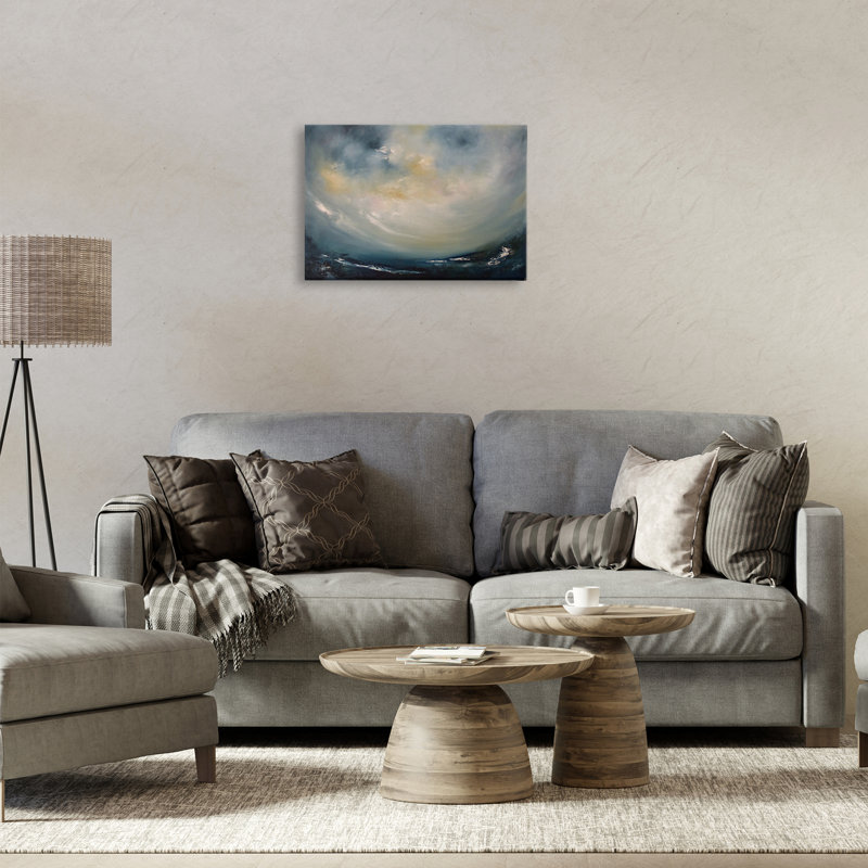  Art mural sur toile, "Soleil à travers les nuages de tempête" par Lydia Orange, H 16 po x l 24 po