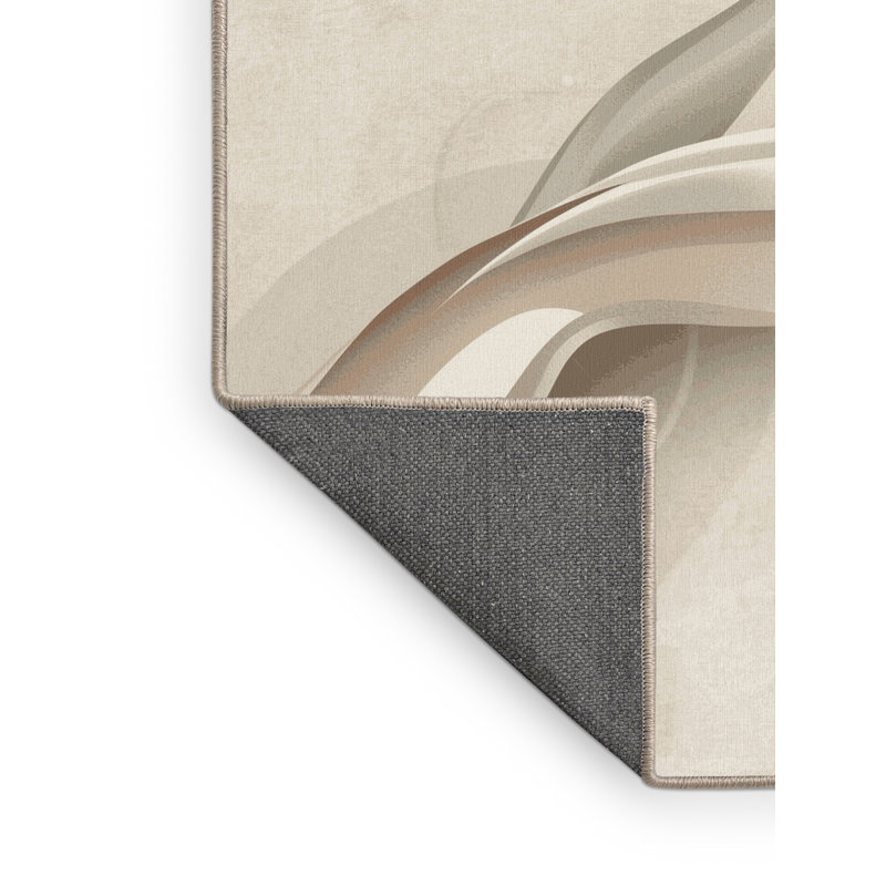 Tapis de couleur unie douce et moelleuse de couleur unie Morton - beige, 2 x 5