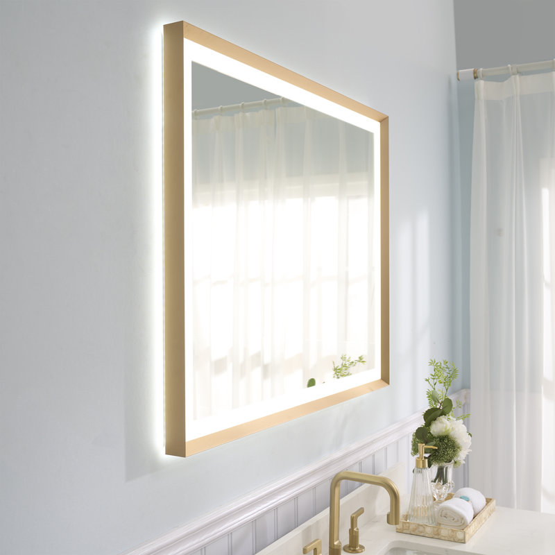 Miroir de salle de bain Edlun, Noir mat, 36 po x 48 po