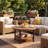 31" Solid Wood Round Coffee Table with Storage