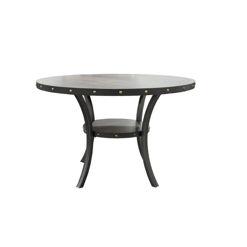 Table de salle à manger ronde en bois naturel 1pc