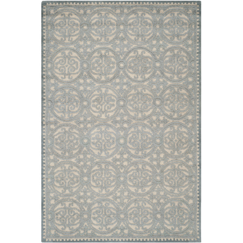 Sadik Cambridge Hand Tufted Wool Geometric Rug, Rectangle 4' x 6'