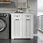 Armoire à panier à linge inclinable double avec panier à linge et tiroirs