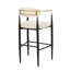 Tabourets de bar à hauteur de comptoir (de 2) - Tissu beige et pieds en fer pour îlot de cuisine rembourré à 2 hauteurs, structure-2001274856-2001274857