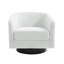 Upholstered Swivel Barrel Chair With Solid Wood Base-969865260