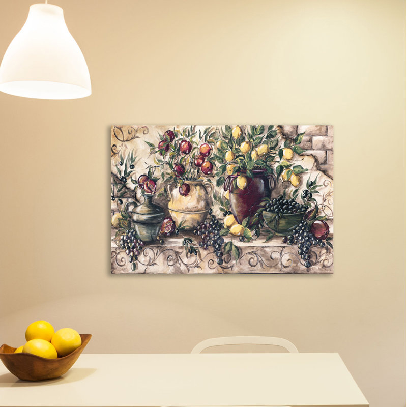 « italien frutta », reproduction de peinture à l’aquarelle sur toile tendue, 40 po x 60 po