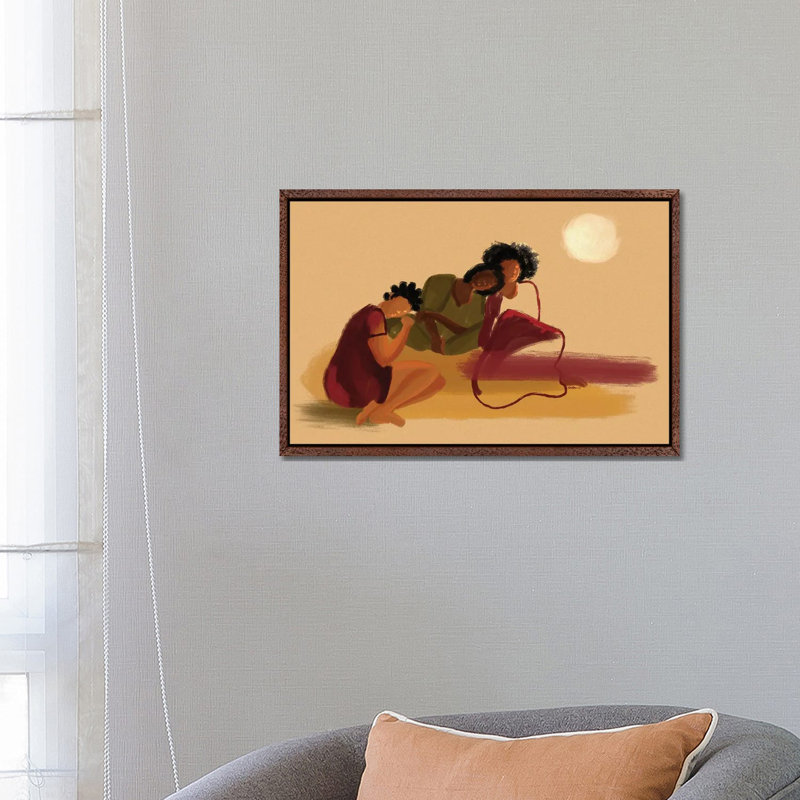 Sit With Me by DeeLashee - Print on Canvas, Classic Brown Wood Framed, 66.04 cm H x 45.72 cm W