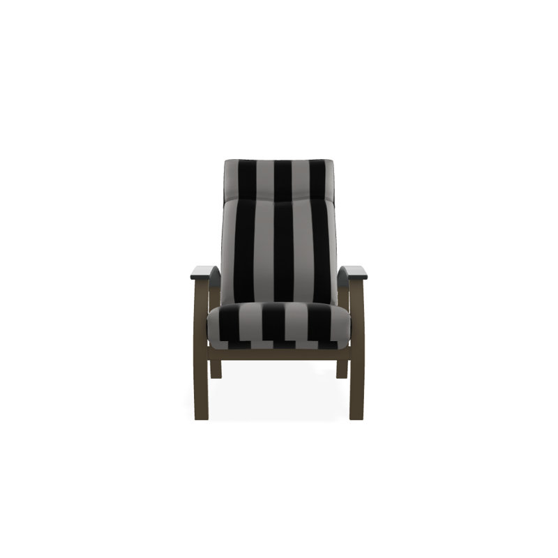 Chaise de patio inclinable avec coussins Askar, Cabana classique à rayures noires Sunbrella®, Graphite classique P30
