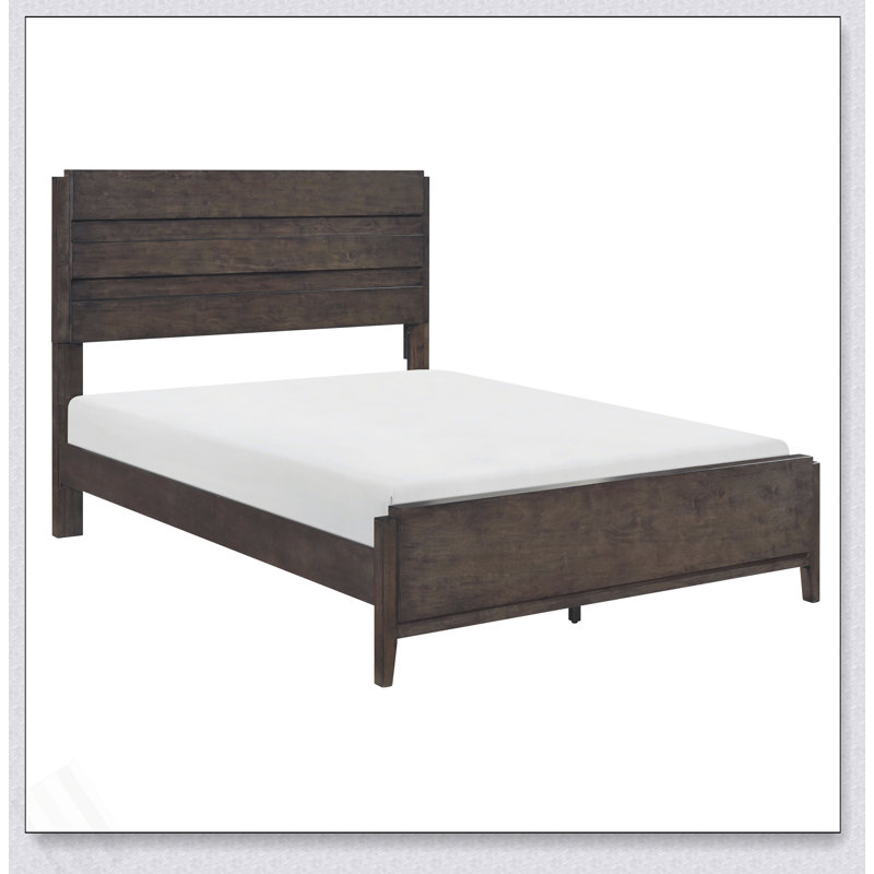 Mobilier de chambre à coucher à panneau durable classique en noyer foncé classique avec très grand lit 1 pièce