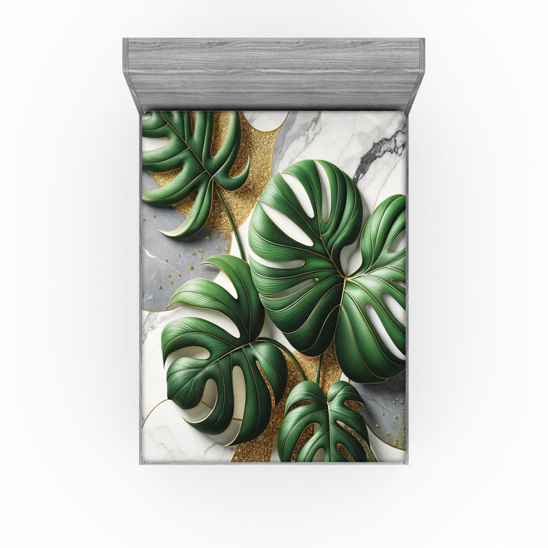 Microfiber Floral Fitted Sheet, California king Fitted Sheet