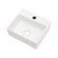 Lavabo de salle de bain mural en céramique blanche avec trou de robinet simple, surface lisse et lisse, style moderne, plus d'espace, instructions d'installation incluses Lavabo rectangulaire de 13,6 po x 11,6 po
