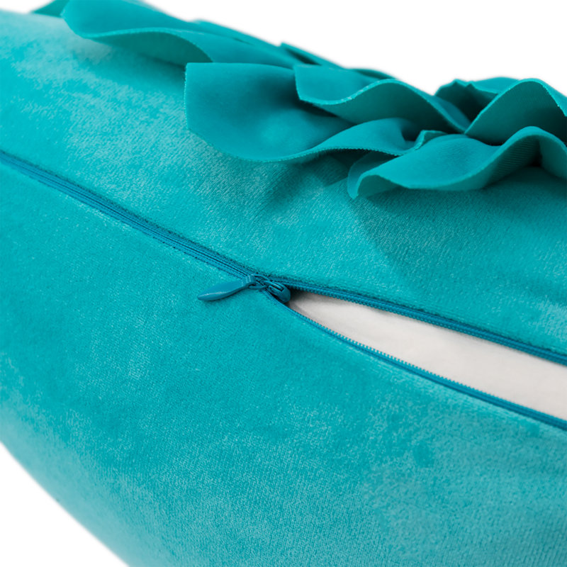  Housse de coussin en velours appliqué, Turquoise