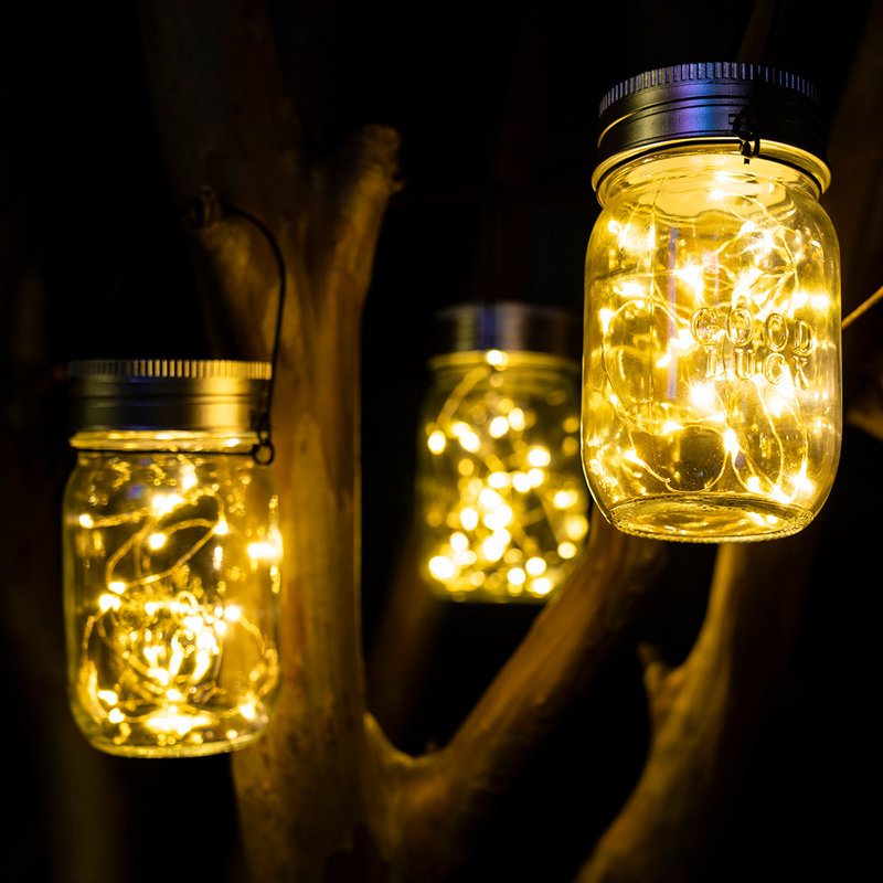 5.3'' Solar Powered LED Mason Jar Lanterns, Set of 6