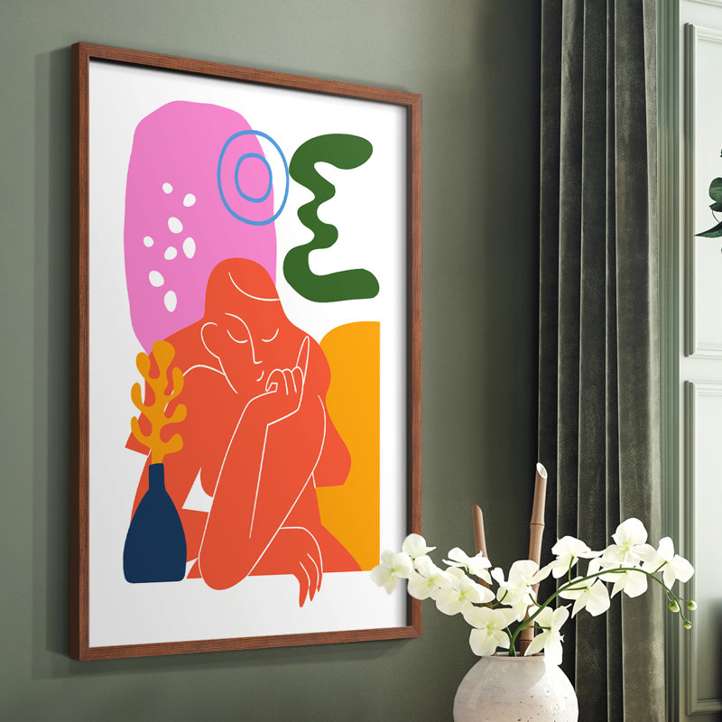 Matisse CDLV III, reproduction encadrée - bois massif, Cadre photo brun simple, H 14 po x l 11 po