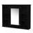 Modern Bathroom Cabinet With Mirror, 35''X27.5'', Finish, Black Wall Mounted Cabinet, Adjustable Storage, Board