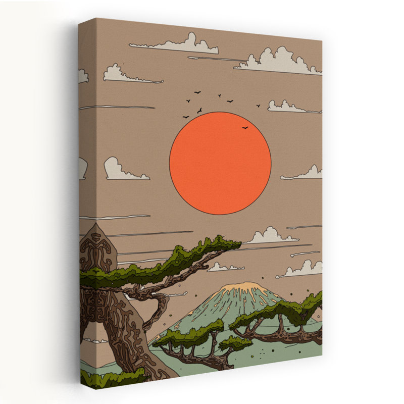 Contemporary Art Abstract Contemporary Bird Landscape Nature Wall Art - Wrapped Canvas Print, 91.44 cm H x 60.96 cm W
