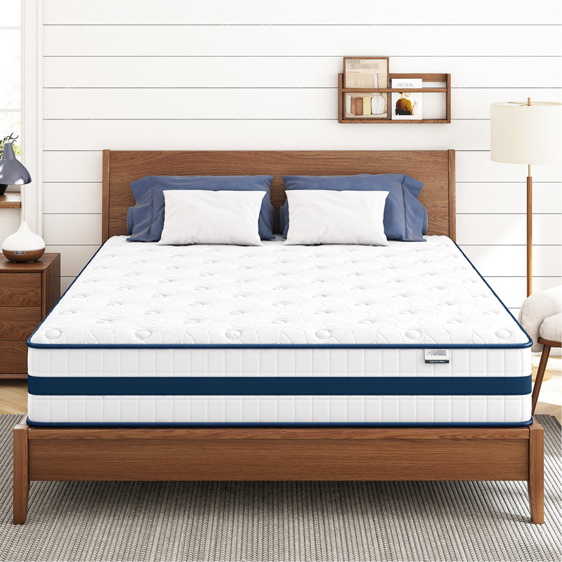 Très grand matelas de 12 pouces dans une boîte - Isolation de mouvement, confort à deux couches, soutien pour la mousse à mémoire de forme rafraîchissante pour personnes âgées, ressorts ensachés individuellement, confort simple