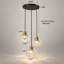 Suspension moderne à trois lumières avec abat-jour en verre ondulé pour la salle à manger et la cuisine