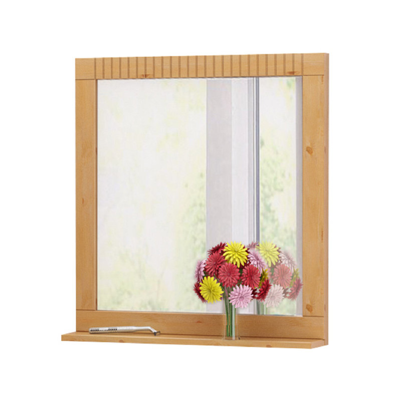 Vernita Wood Flat Wall Mirror, Stain/Wax