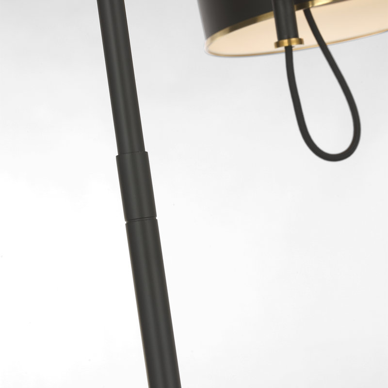 Thomas O'Brien Oso 58" Articulating Reading Floor Lamp with Modern Shade, Modern Iron/Hand-Rubbed Antique Brass, Iron