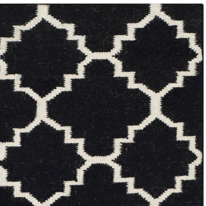Capirano Geometric Wool Hand Woven Area Rug, Rectangle 183 x 274 cm