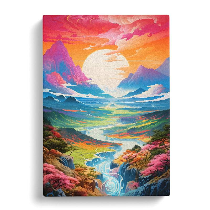 Japanese Mountains Futurism - Print, 50cm H x 35cm W x 3cm D