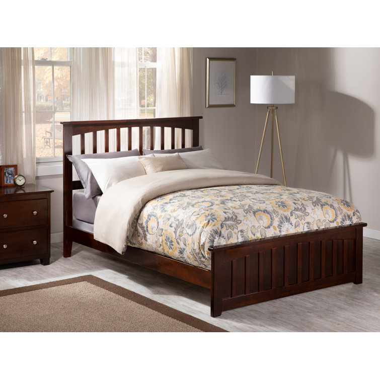 Mission Low Profile Solid Wood Platform Bed with Matching Footboard